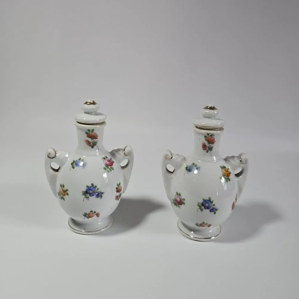 Vintage Floral Mikori Ware Japan Dresser Vanity Perfume Bottles